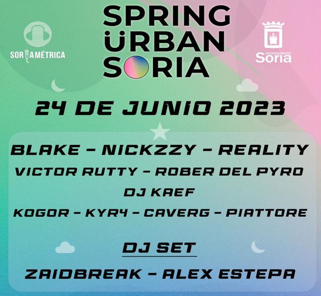 El Festival Spring Urban Soria se celebra el 24 de junio con Blake, Nickzzy y Reality